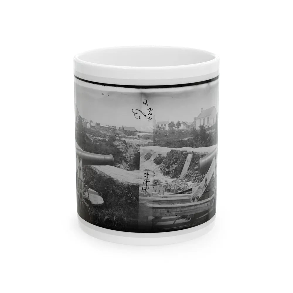 Yorktown, Va. Confederate Naval Gun; In Background Is Nelson Church, Used As A Hospital (U.S. Civil War) White Coffee Mug-11oz-Go Mug Yourself