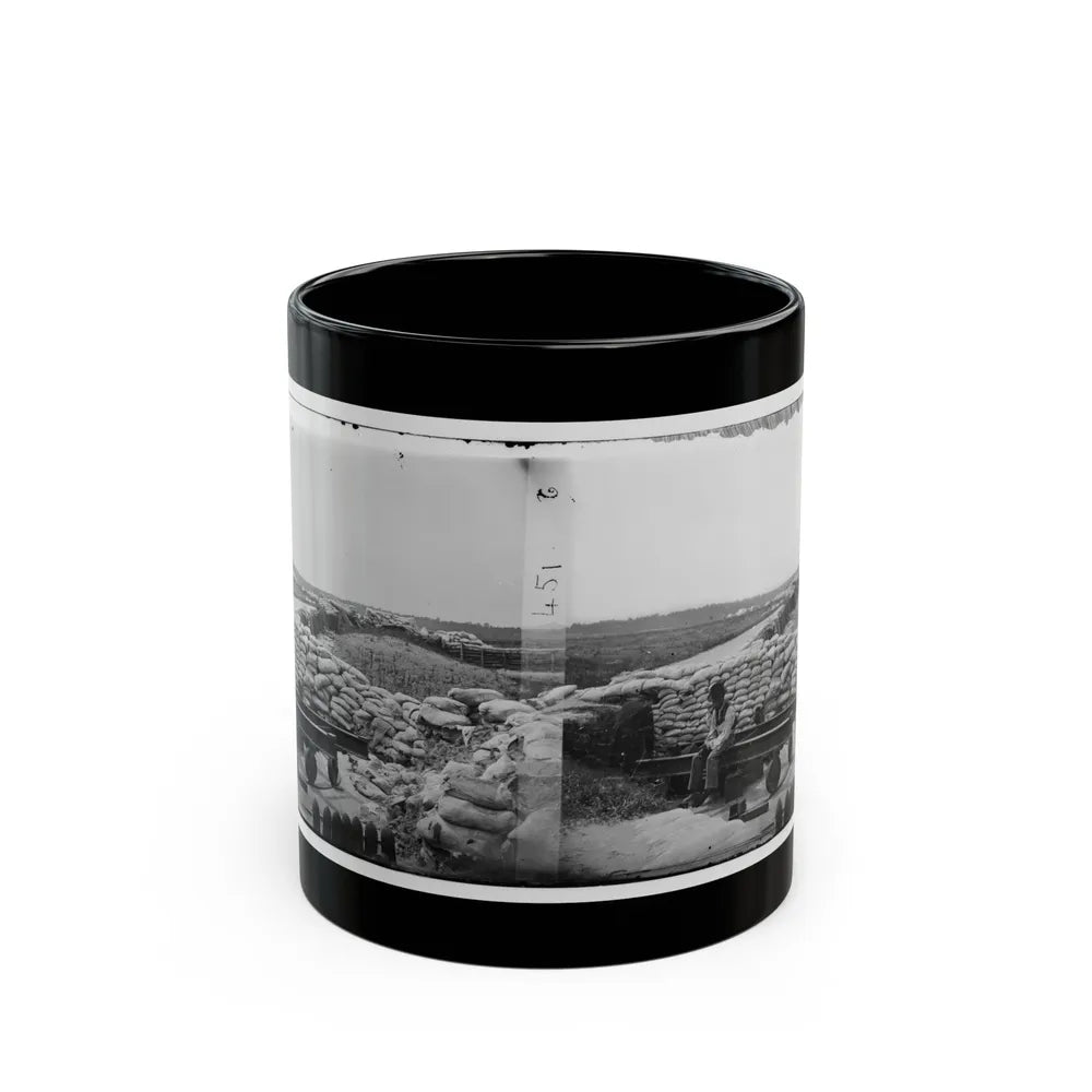 Yorktown, Va. Confederate Sandbag Fortifications (U.S. Civil War) Black Coffee Mug-11oz-Go Mug Yourself