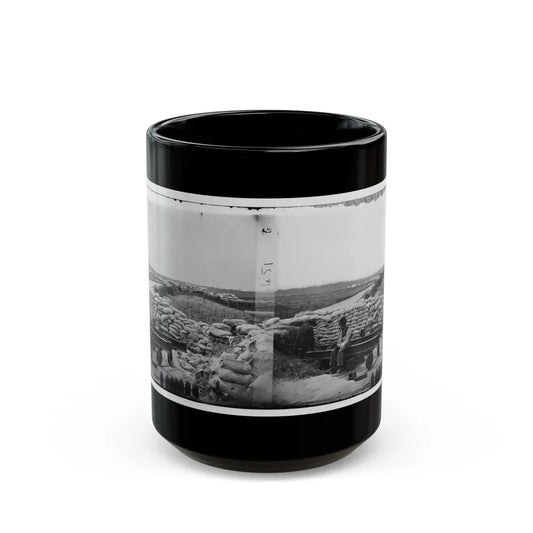 Yorktown, Va. Confederate Sandbag Fortifications (U.S. Civil War) Black Coffee Mug-15oz-Go Mug Yourself