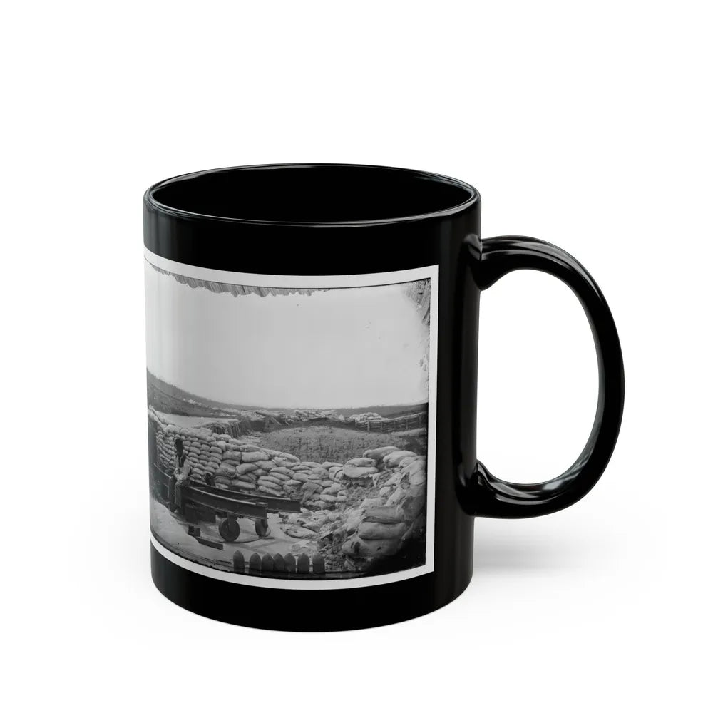 Yorktown, Va. Confederate Sandbag Fortifications (U.S. Civil War) Black Coffee Mug-Go Mug Yourself