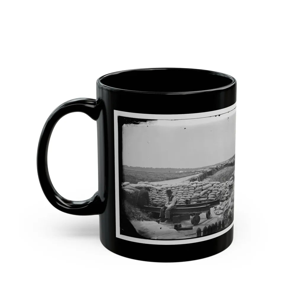 Yorktown, Va. Confederate Sandbag Fortifications (U.S. Civil War) Black Coffee Mug-Go Mug Yourself