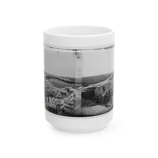 Yorktown, Va. Confederate Sandbag Fortifications (U.S. Civil War) White Coffee Mug-15oz-Go Mug Yourself