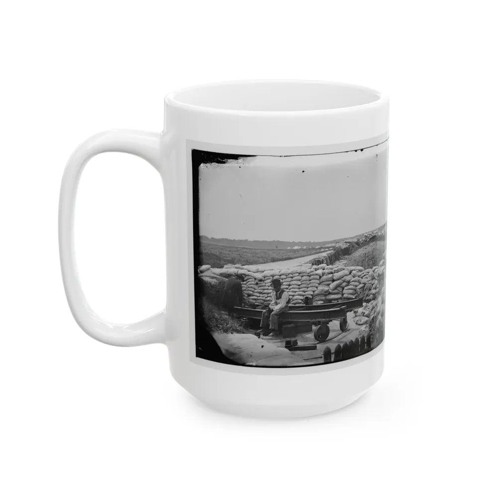 Yorktown, Va. Confederate Sandbag Fortifications (U.S. Civil War) White Coffee Mug-Go Mug Yourself