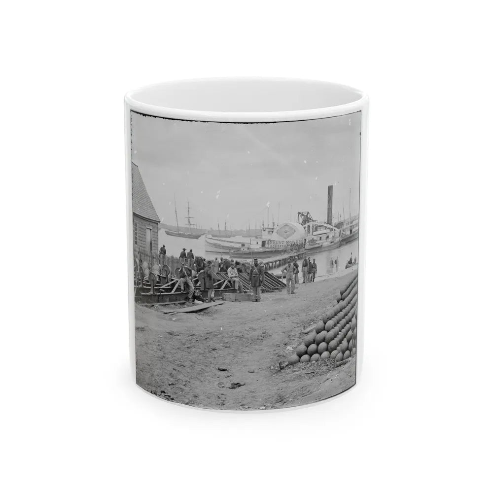 Yorktown, Va. Embarkation For White House Landing, Va. (U.S. Civil War) White Coffee Mug-11oz-Go Mug Yourself