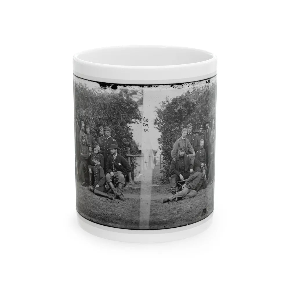 Yorktown, Va., Vicinity. Gen. Randolph B. Marcy, Officers, And Friends At Camp Winfield Scott (U.S. Civil War) White Coffee Mug-11oz-Go Mug Yourself