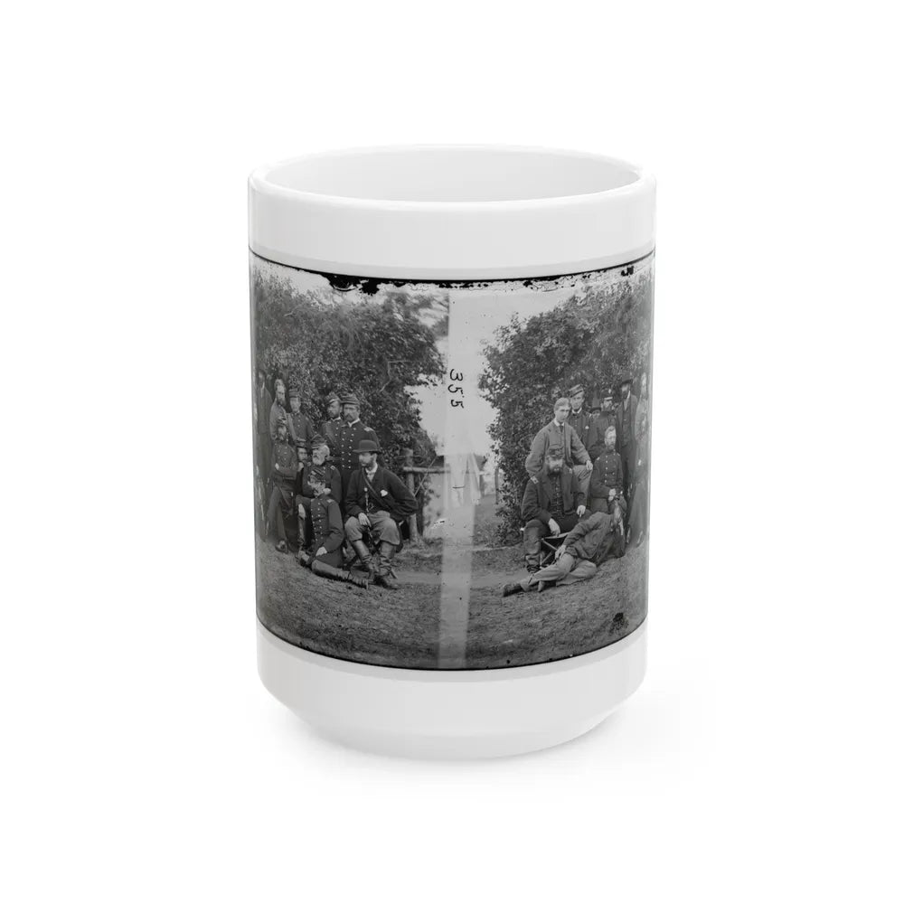 Yorktown, Va., Vicinity. Gen. Randolph B. Marcy, Officers, And Friends At Camp Winfield Scott (U.S. Civil War) White Coffee Mug-15oz-Go Mug Yourself