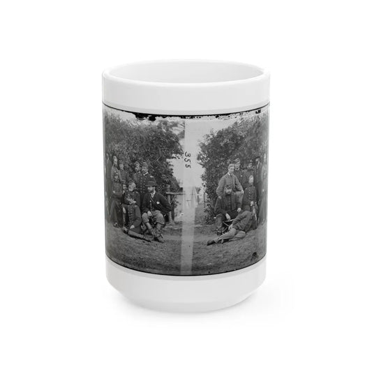 Yorktown, Va., Vicinity. Gen. Randolph B. Marcy, Officers, And Friends At Camp Winfield Scott (U.S. Civil War) White Coffee Mug-15oz-Go Mug Yourself