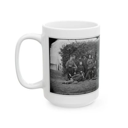 Yorktown, Va., Vicinity. Gen. Randolph B. Marcy, Officers, And Friends At Camp Winfield Scott (U.S. Civil War) White Coffee Mug-Go Mug Yourself
