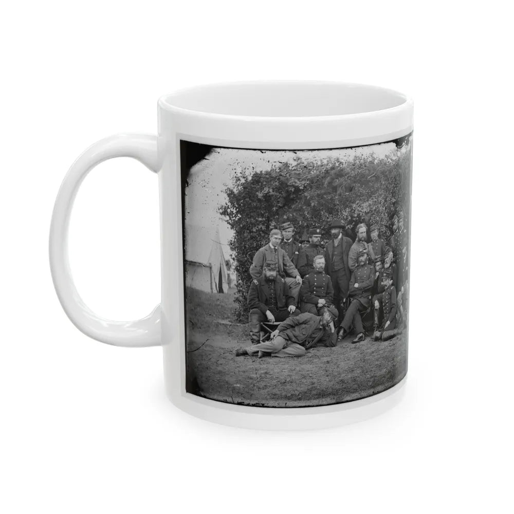Yorktown, Va., Vicinity. Gen. Randolph B. Marcy, Officers, And Friends At Camp Winfield Scott (U.S. Civil War) White Coffee Mug-Go Mug Yourself