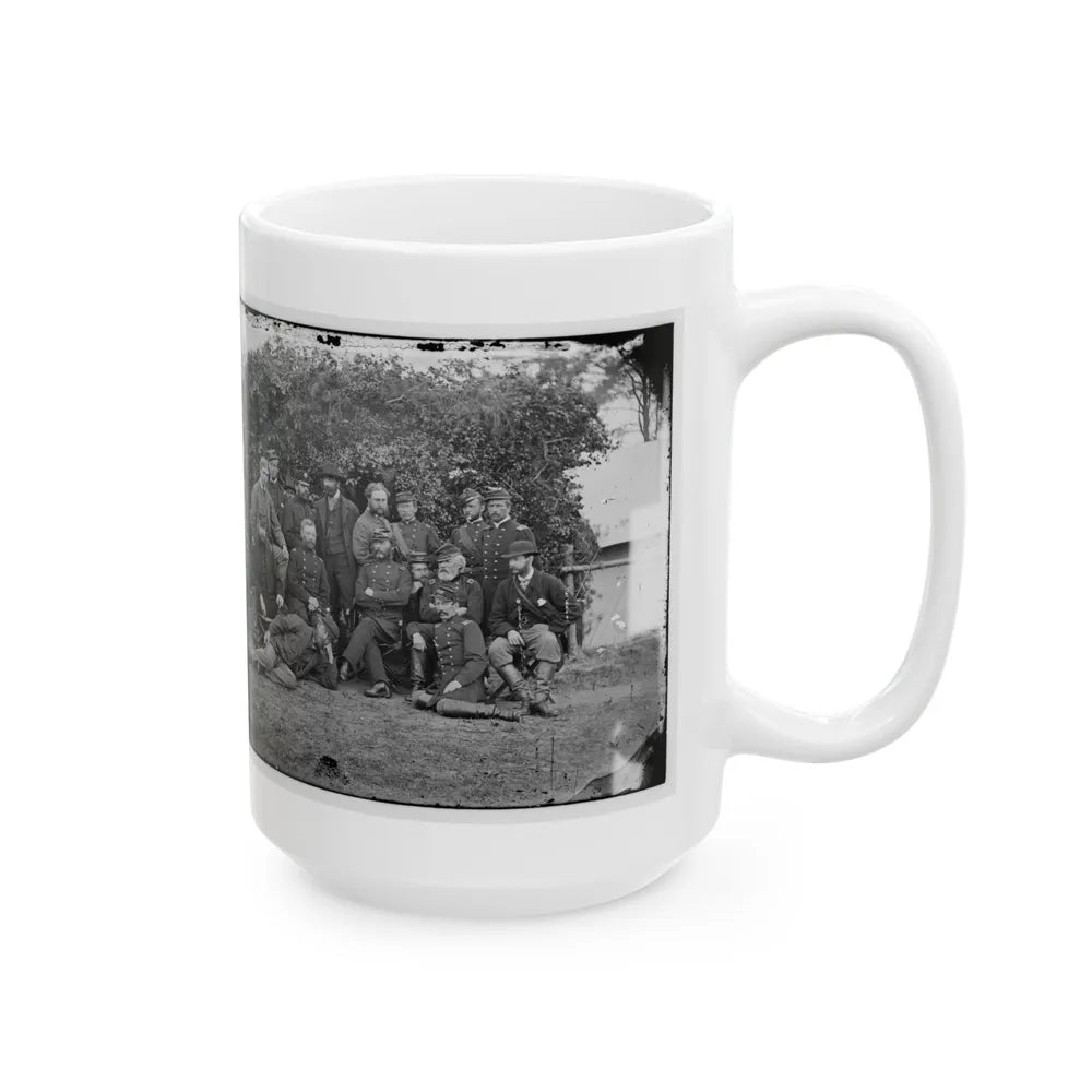 Yorktown, Va., Vicinity. Gen. Randolph B. Marcy, Officers, And Friends At Camp Winfield Scott (U.S. Civil War) White Coffee Mug-Go Mug Yourself