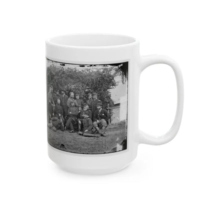 Yorktown, Va., Vicinity. Gen. Randolph B. Marcy, Officers, And Friends At Camp Winfield Scott (U.S. Civil War) White Coffee Mug-Go Mug Yourself