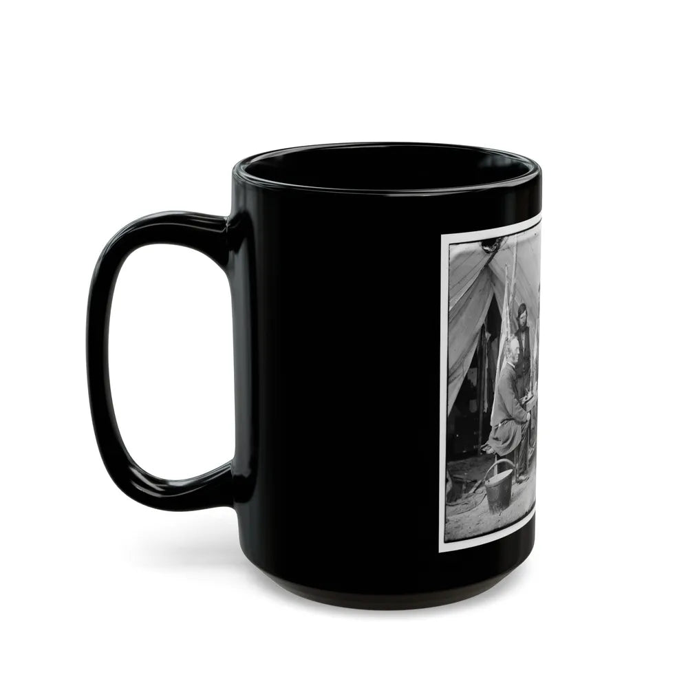 Yorktown, Va., Vicinity. Group Before The Photographic Tent At Camp Winfield Scott (U.S. Civil War) Black Coffee Mug-Go Mug Yourself