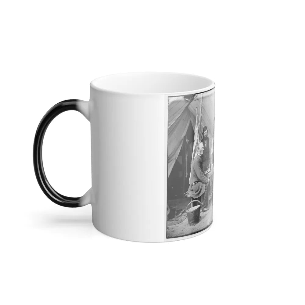 Yorktown, Va., Vicinity. Group Before the Photographic Tent at Camp Winfield Scott (U.S. Civil War) Color Changing Coffee Mug 11oz-Go Mug Yourself