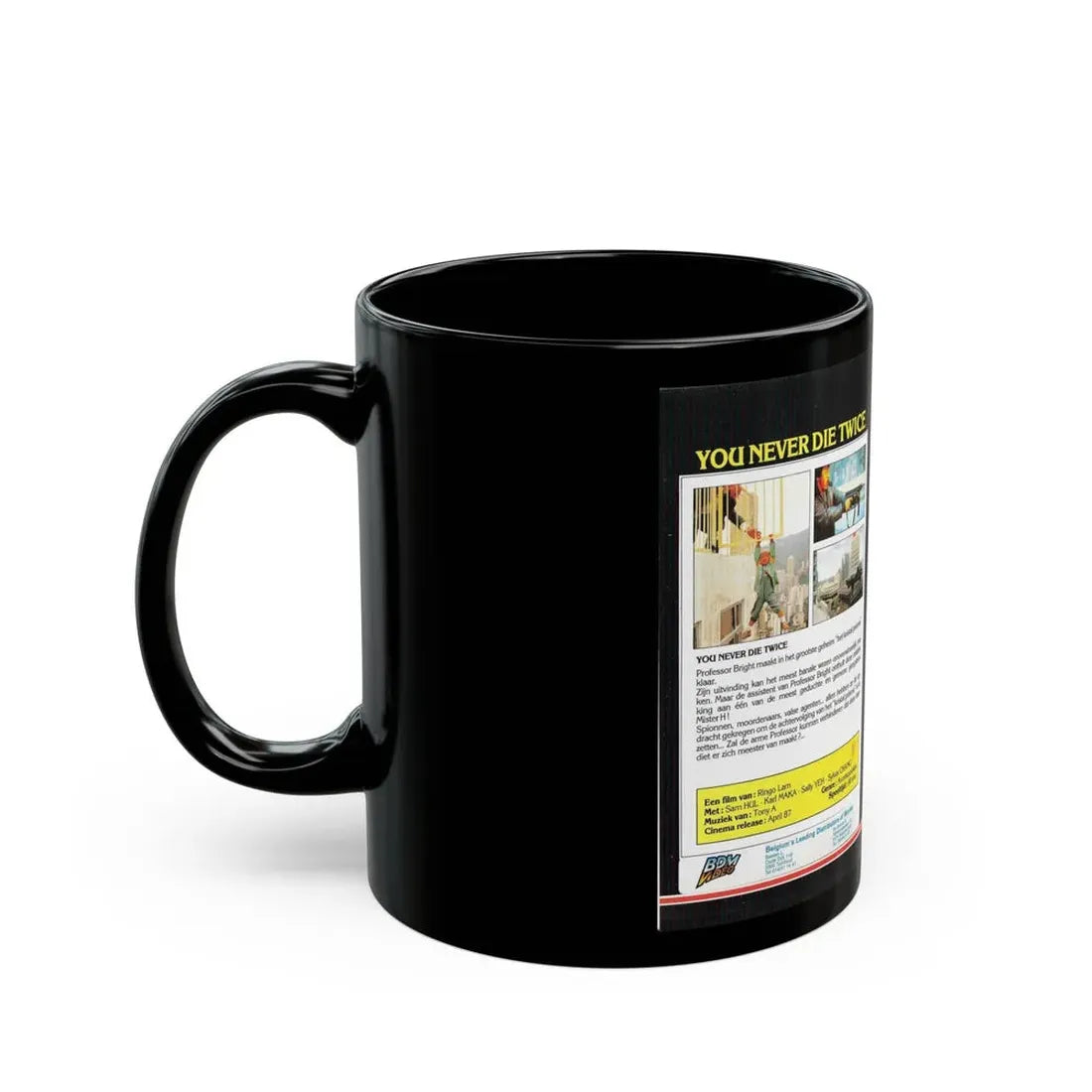 YOU NEVER DIE TWICE (VHS COVER) - Black Coffee Mug - Go Mug Yourself