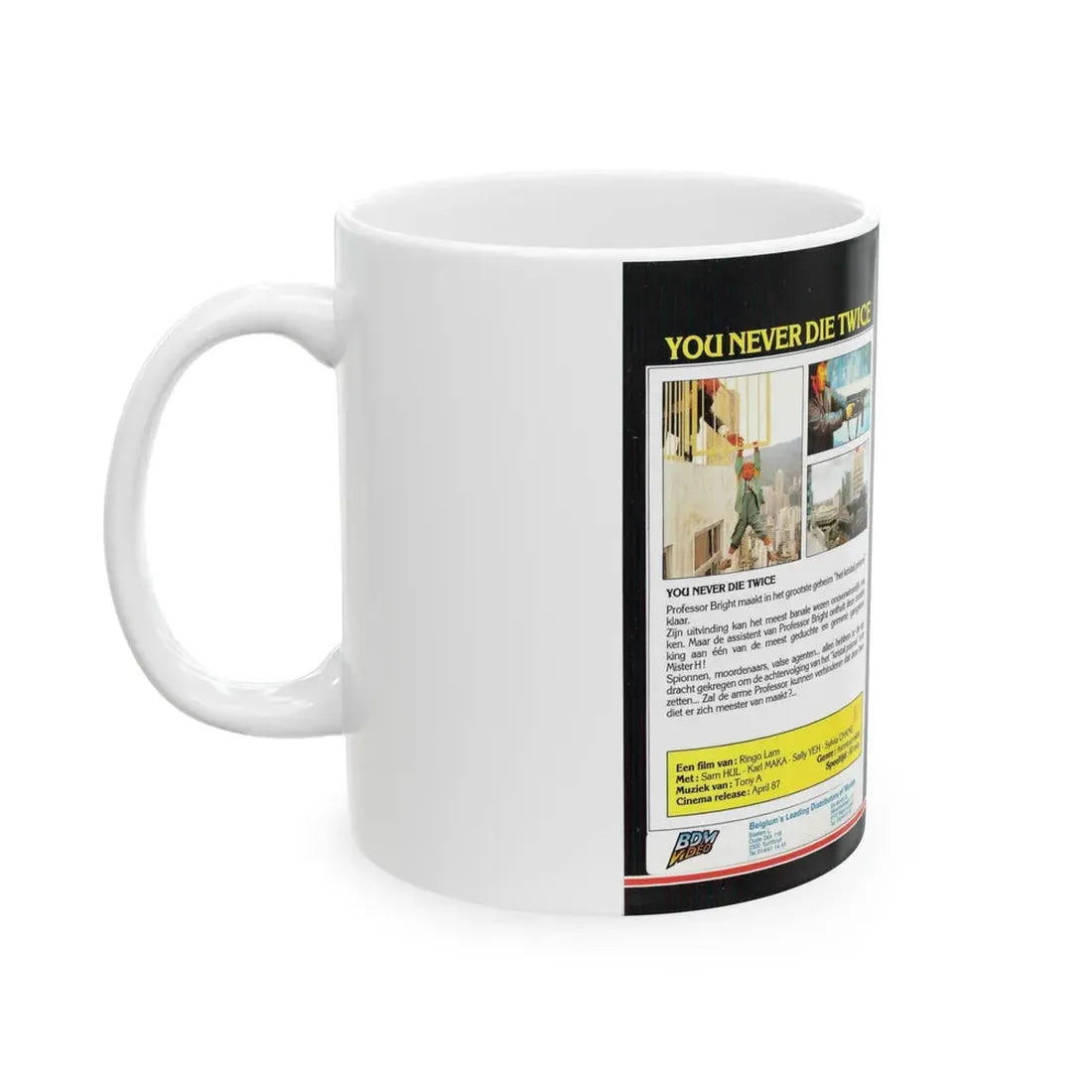 YOU NEVER DIE TWICE (VHS COVER) - White Coffee Mug - Go Mug Yourself