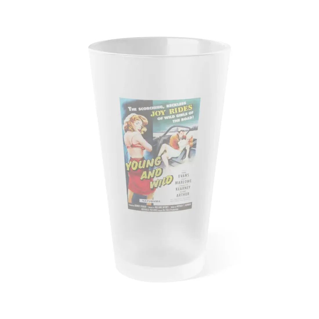 YOUNG AND WILD 1958 Movie Poster - Frosted Pint Glass 16oz Default Title - Go Mug Yourself
