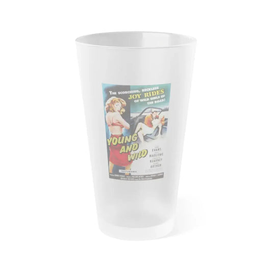 YOUNG AND WILD 1958 Movie Poster - Frosted Pint Glass 16oz Default Title - Go Mug Yourself