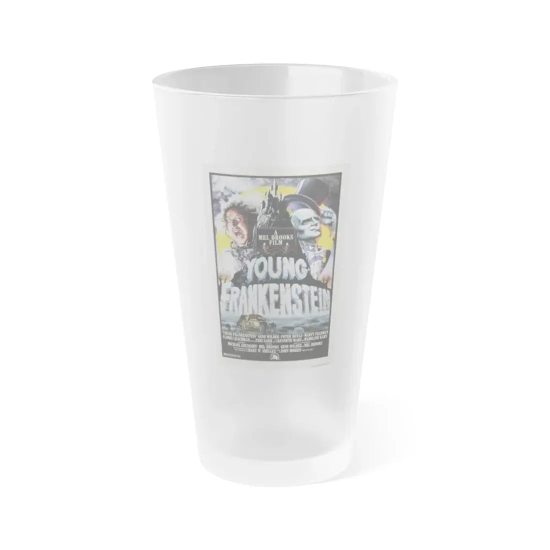 YOUNG FRANKENSTEIN 1974 Movie Poster - Frosted Pint Glass 16oz Default Title - Go Mug Yourself