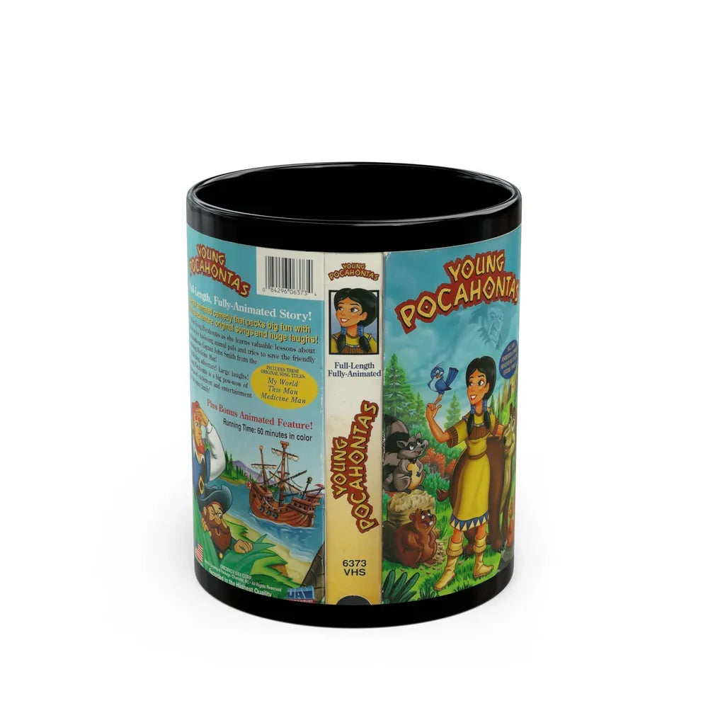 YOUNG POCAHONTAS (VHS COVER) - Black Coffee Mug-11oz-Go Mug Yourself