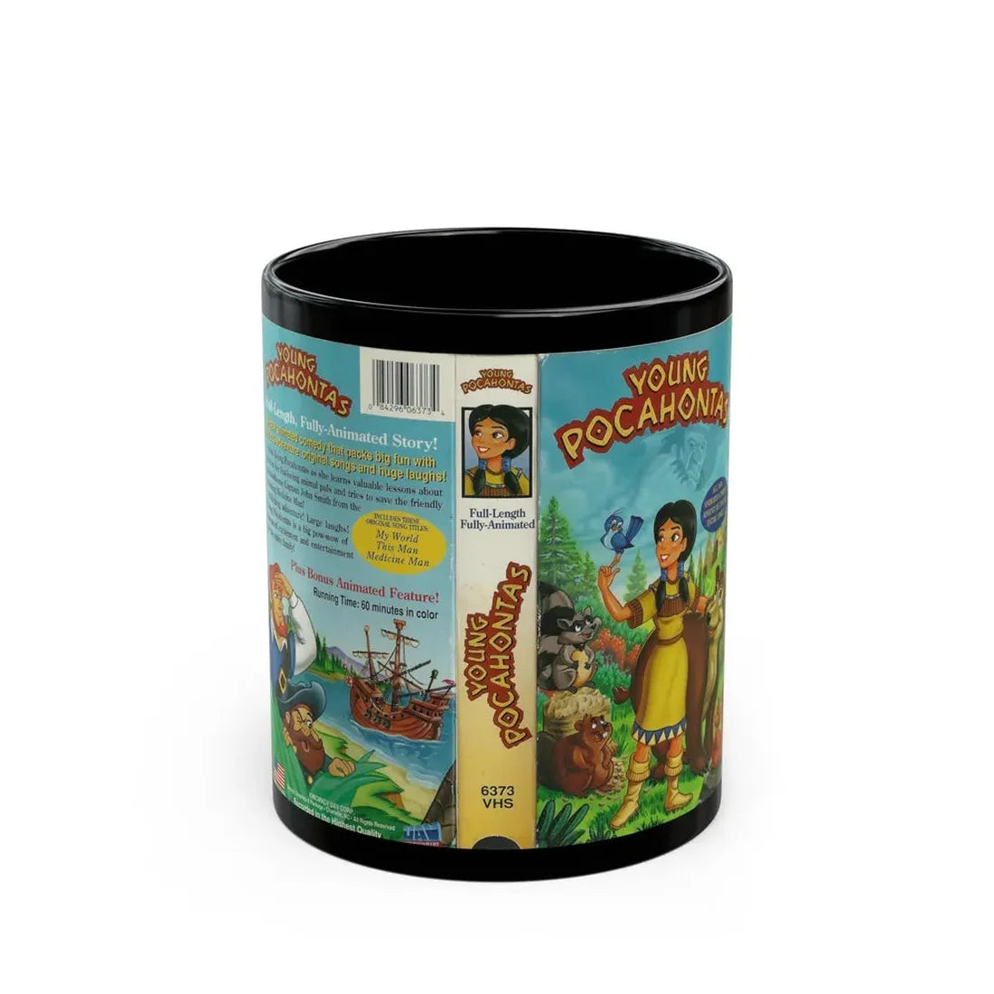 YOUNG POCAHONTAS (VHS COVER) - Black Coffee Mug 11oz - Go Mug Yourself