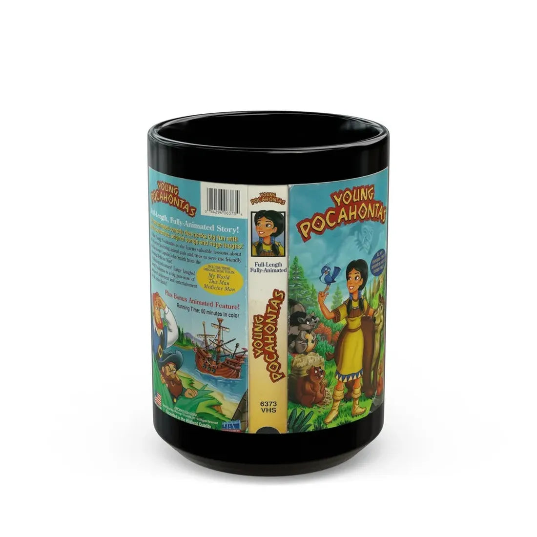 YOUNG POCAHONTAS (VHS COVER) - Black Coffee Mug 15oz - Go Mug Yourself