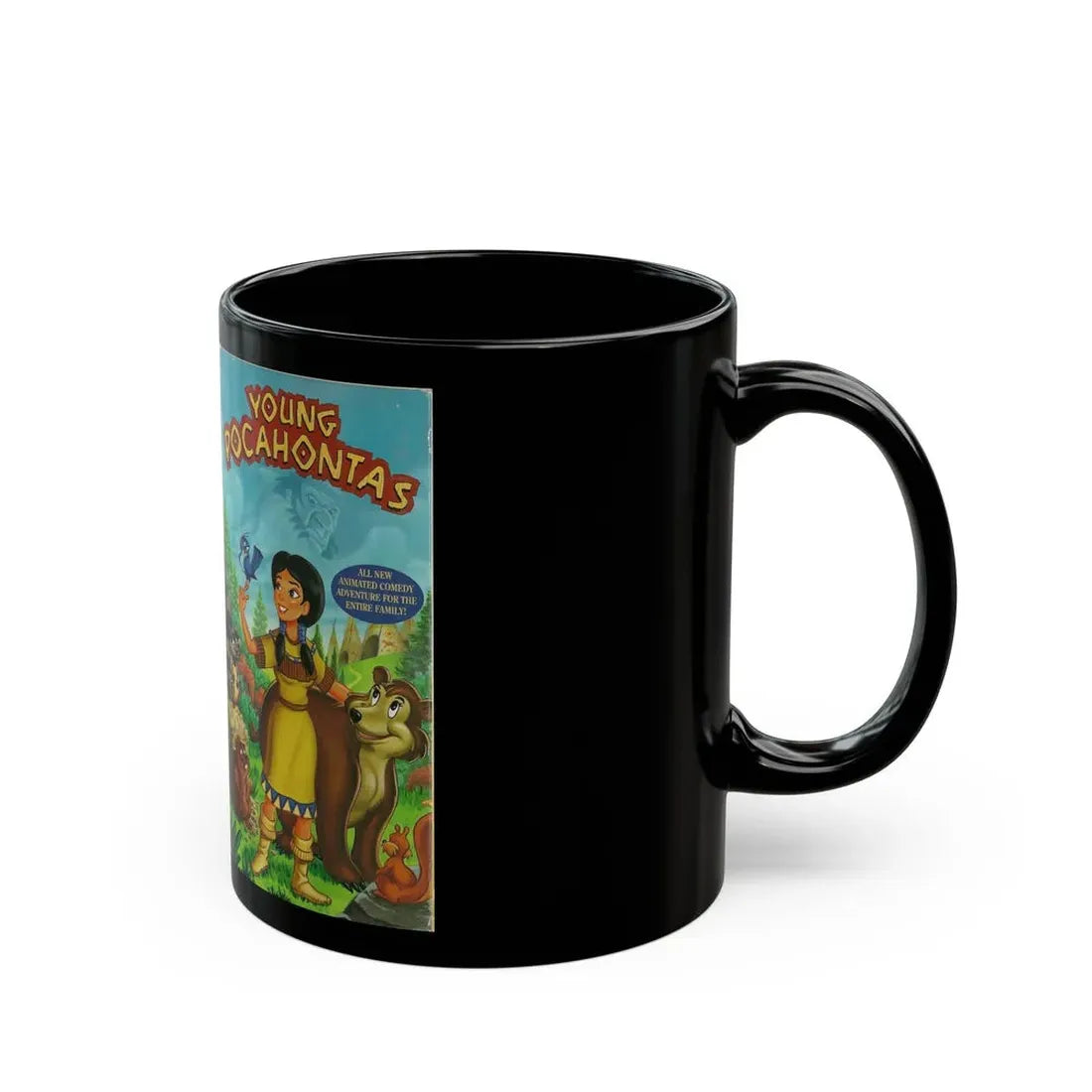 YOUNG POCAHONTAS (VHS COVER) - Black Coffee Mug - Go Mug Yourself
