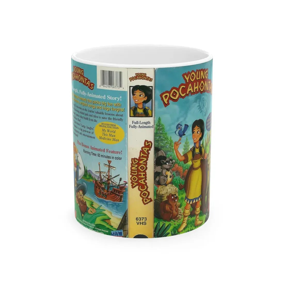 YOUNG POCAHONTAS (VHS COVER) - White Coffee Mug 11oz - Go Mug Yourself