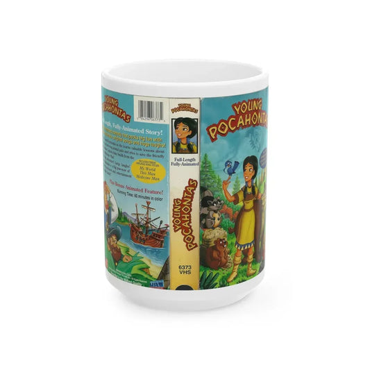 YOUNG POCAHONTAS (VHS COVER) - White Coffee Mug 15oz - Go Mug Yourself