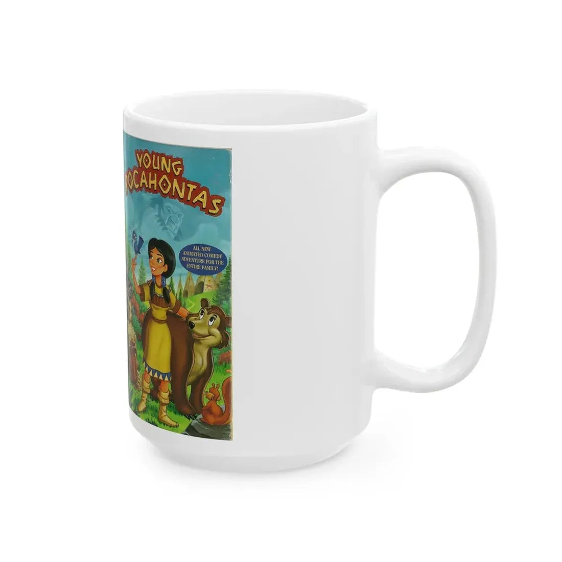 YOUNG POCAHONTAS (VHS COVER) - White Coffee Mug - Go Mug Yourself