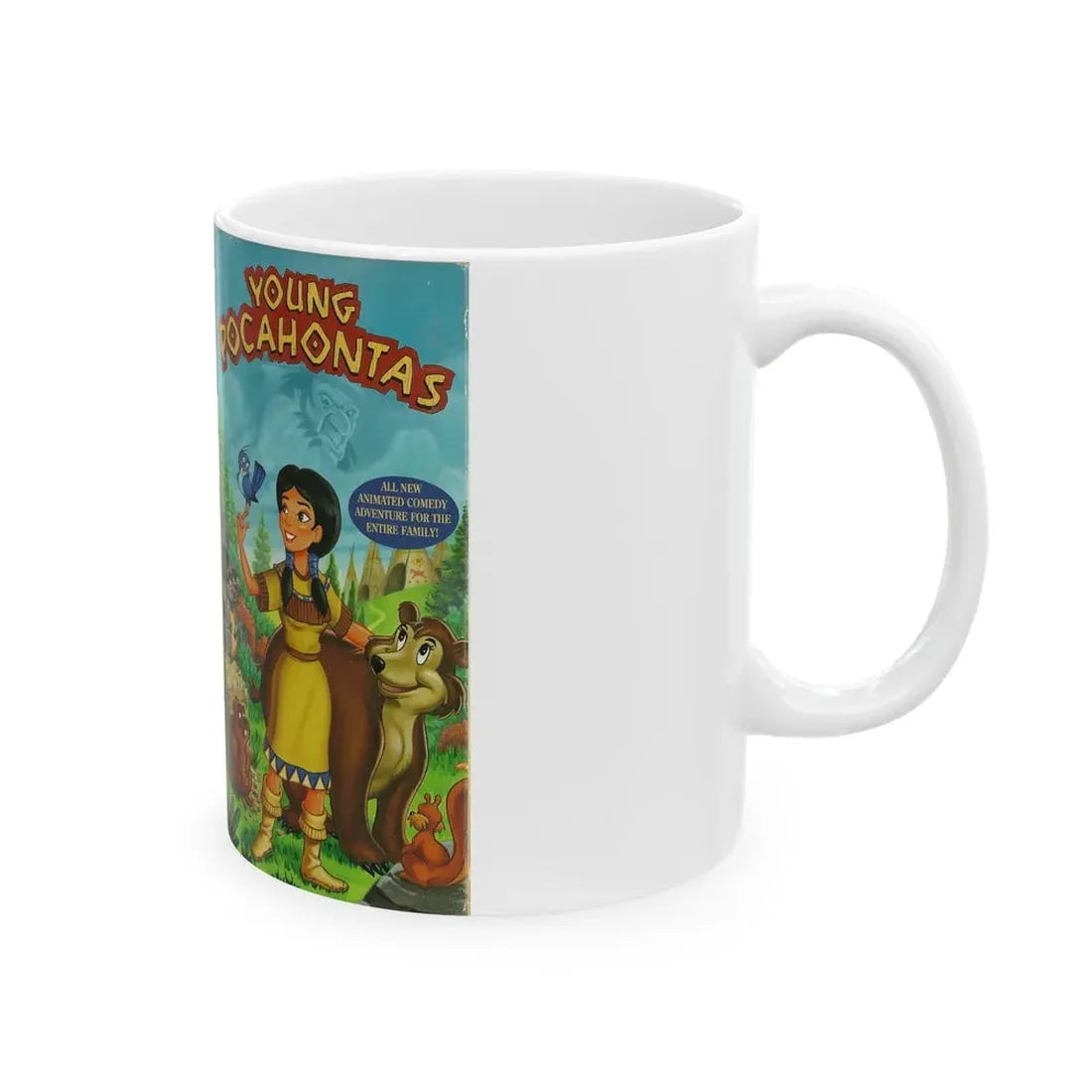YOUNG POCAHONTAS (VHS COVER) - White Coffee Mug - Go Mug Yourself