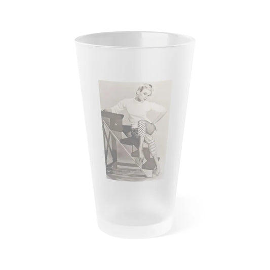 Yvette Mimieux #100 (Vintage Female Icon) Frosted Pint Glass 16oz-16oz-Frosted-Go Mug Yourself