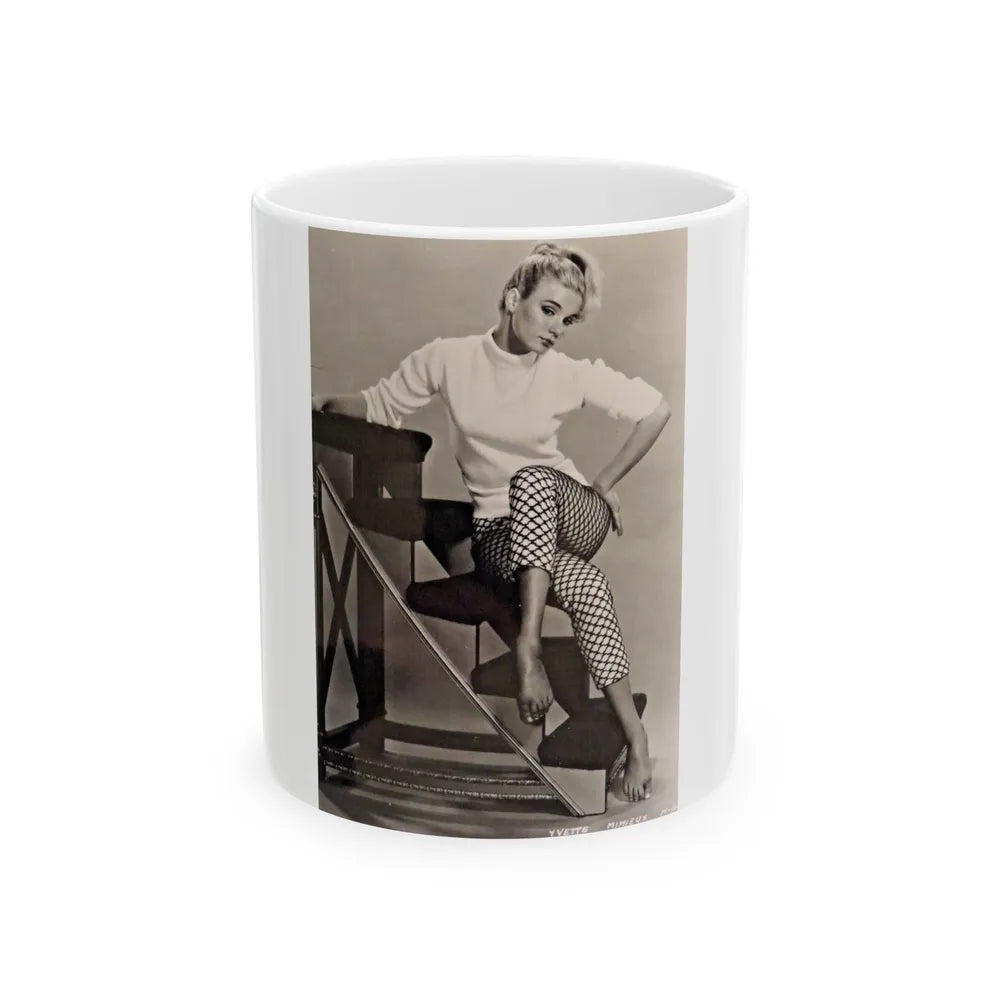 Yvette Mimieux #100 (Vintage Female Icon) White Coffee Mug-11oz-Go Mug Yourself