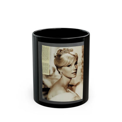 Yvette Mimieux #117 (Vintage Female Icon) Black Coffee Mug-11oz-Go Mug Yourself