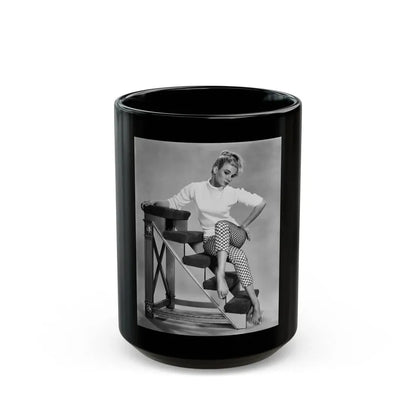 Yvette Mimieux #51 (Vintage Female Icon) Black Coffee Mug 15oz - Go Mug Yourself