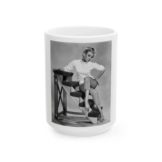 Yvette Mimieux #51 (Vintage Female Icon) White Coffee Mug 15oz - Go Mug Yourself