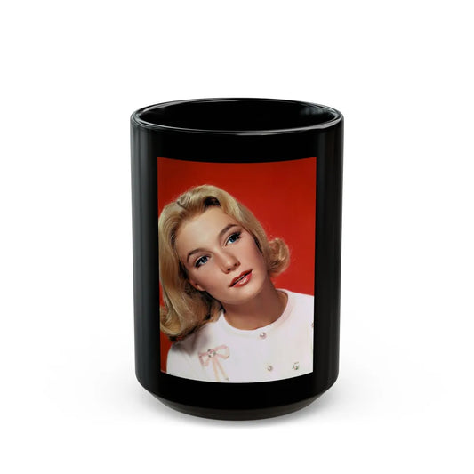 Yvette Mimieux #52 (Vintage Female Icon) Black Coffee Mug-15oz-Go Mug Yourself