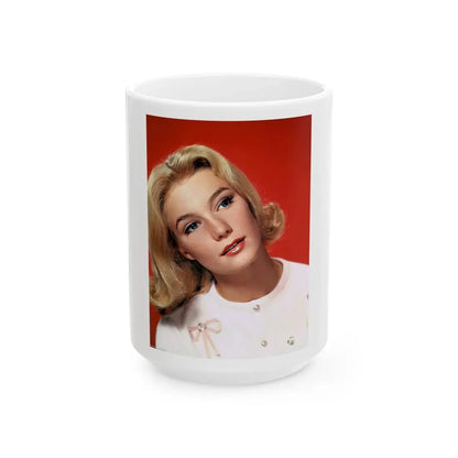 Yvette Mimieux #52 (Vintage Female Icon) White Coffee Mug 15oz - Go Mug Yourself