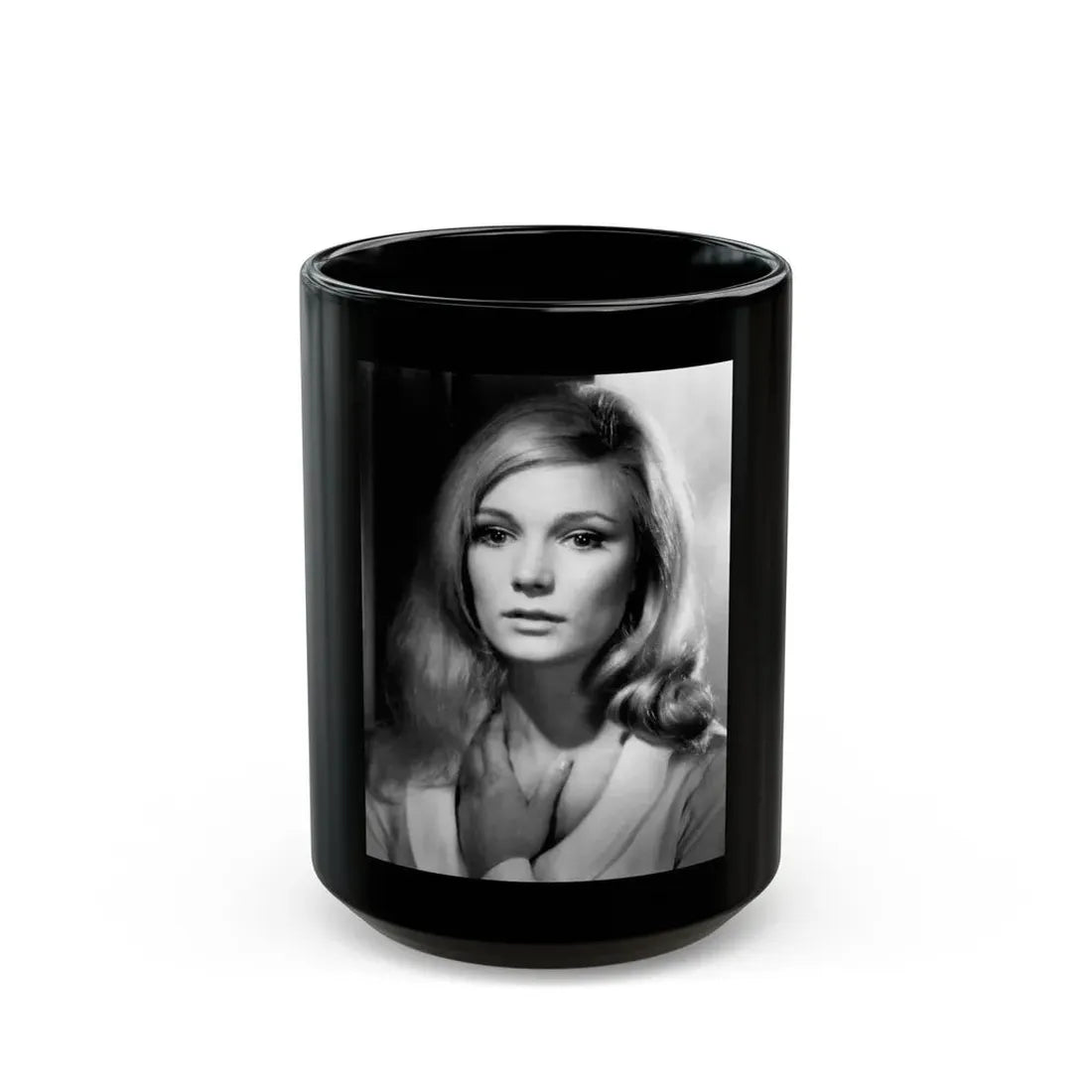 Yvette Mimieux #60 (Vintage Female Icon) Black Coffee Mug 15oz - Go Mug Yourself