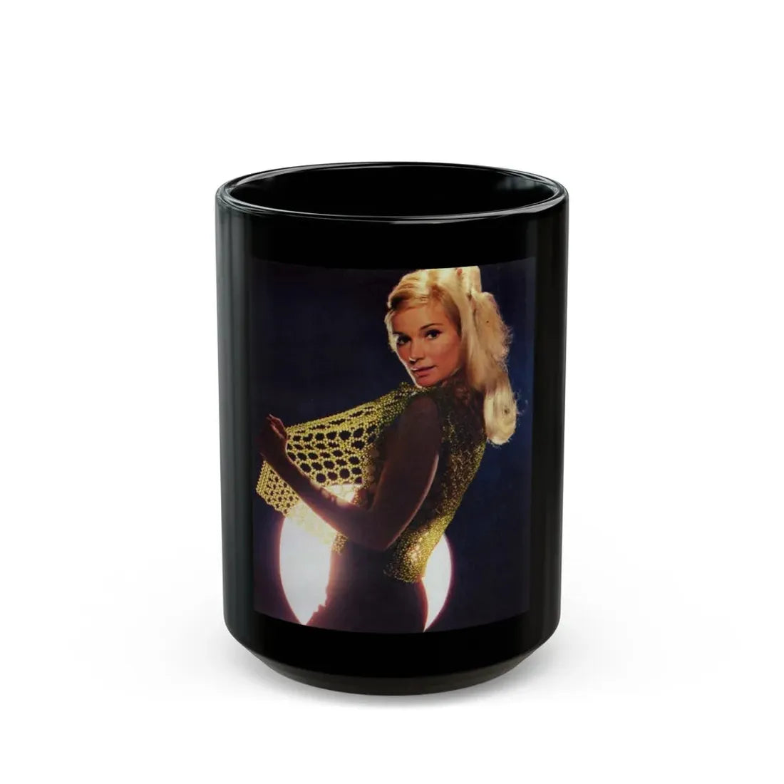 Yvette Mimieux #72 (Vintage Female Icon) Black Coffee Mug 15oz - Go Mug Yourself