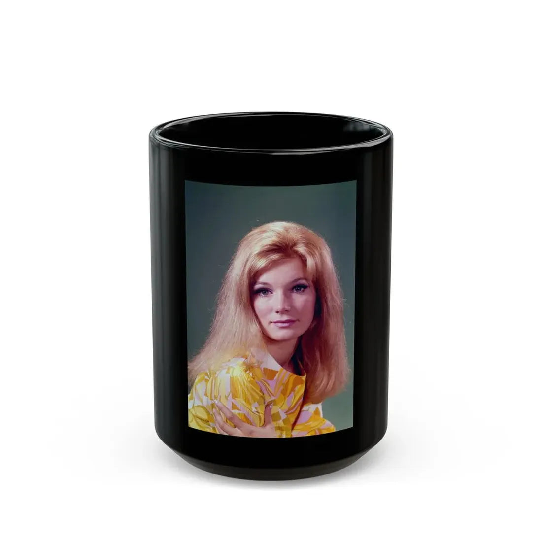 Yvette Mimieux #73 (Vintage Female Icon) Black Coffee Mug 15oz - Go Mug Yourself