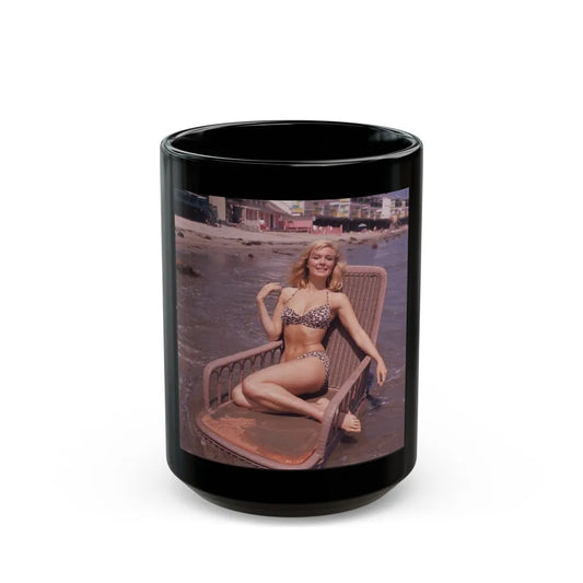 Yvette Mimieux #74 (Vintage Female Icon) Black Coffee Mug-15oz-Go Mug Yourself