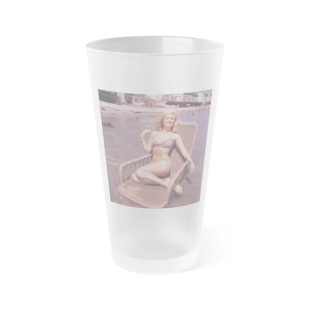 Yvette Mimieux #74 (Vintage Female Icon) Frosted Pint Glass 16oz-16oz-Frosted-Go Mug Yourself