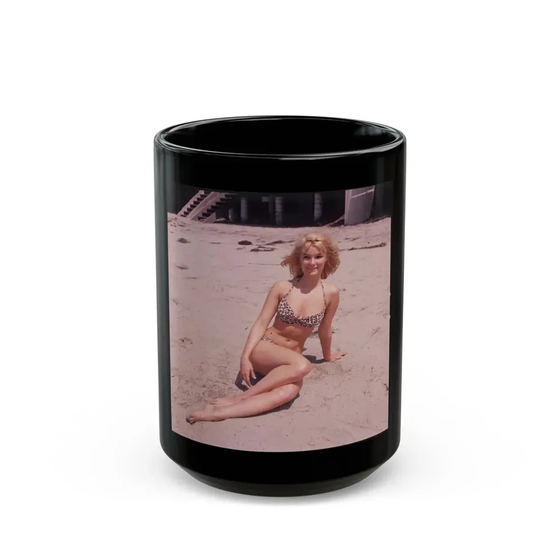 Yvette Mimieux #75 (Vintage Female Icon) Black Coffee Mug 15oz - Go Mug Yourself