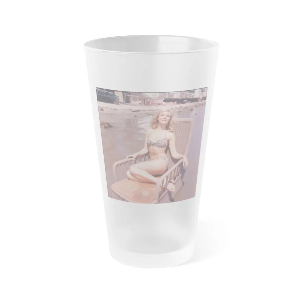 Yvette Mimieux #76 (Vintage Female Icon) Frosted Pint Glass 16oz-16oz-Frosted-Go Mug Yourself