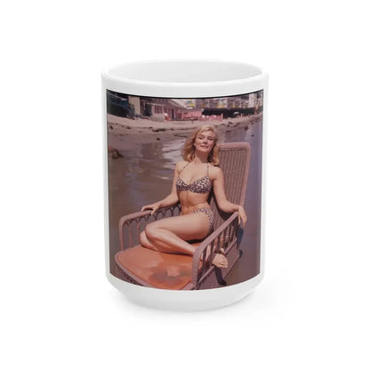 Yvette Mimieux #76 (Vintage Female Icon) White Coffee Mug 15oz - Go Mug Yourself