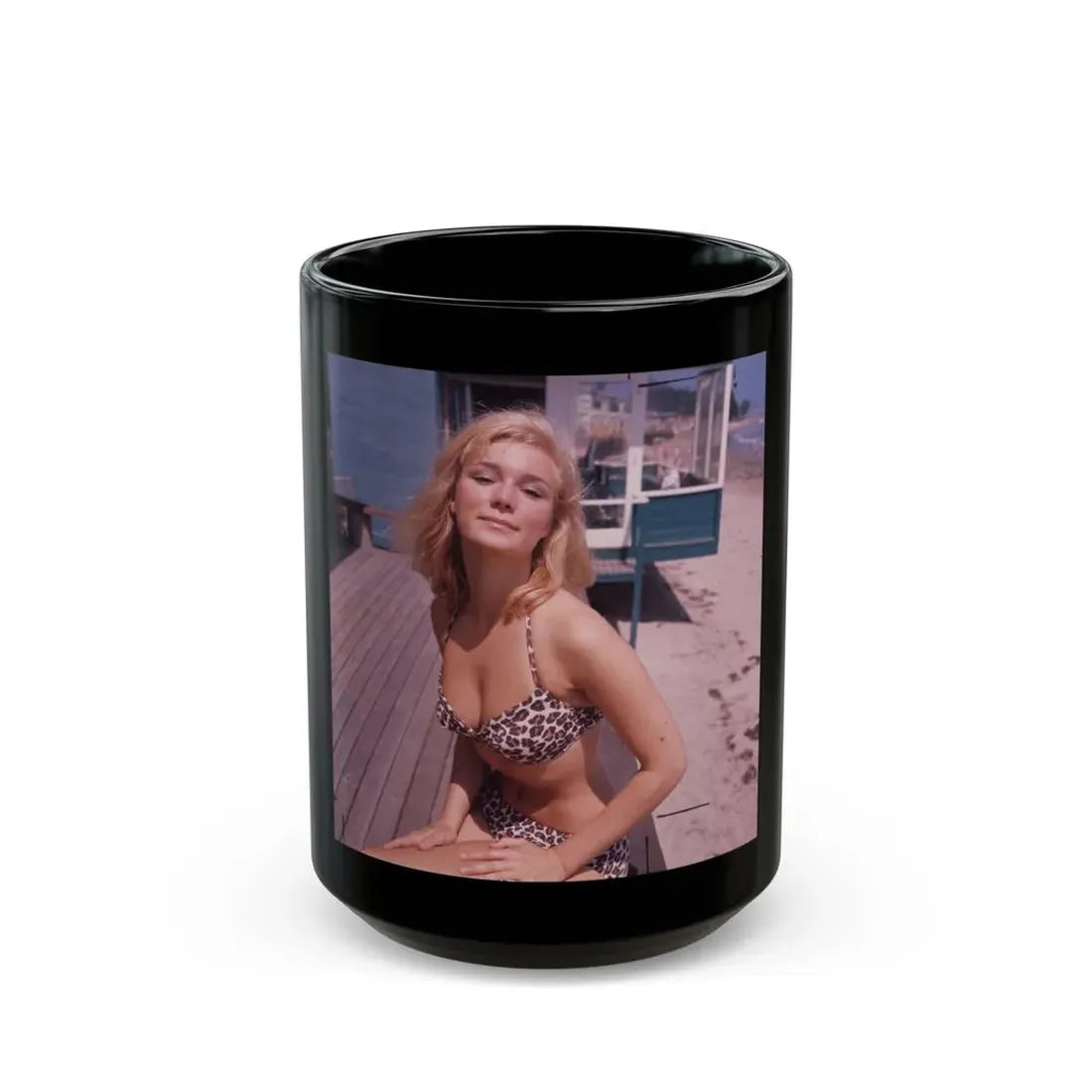 Yvette Mimieux #77 (Vintage Female Icon) Black Coffee Mug 15oz - Go Mug Yourself