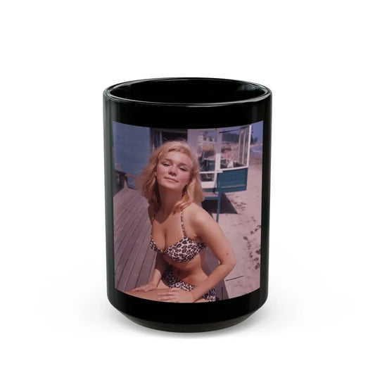 Yvette Mimieux #77 (Vintage Female Icon) Black Coffee Mug 15oz - Go Mug Yourself