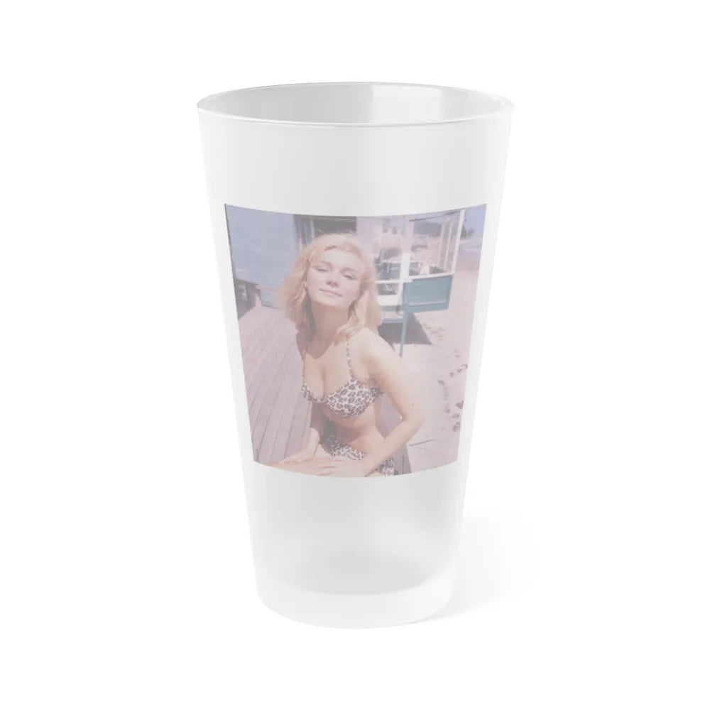 Yvette Mimieux #77 (Vintage Female Icon) Frosted Pint Glass 16oz-16oz-Frosted-Go Mug Yourself