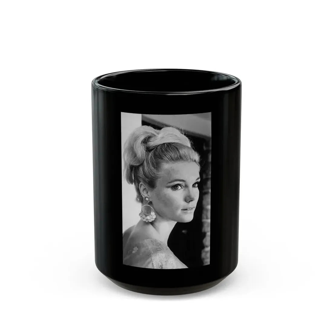 Yvette Mimieux #79 (Vintage Female Icon) Black Coffee Mug 15oz - Go Mug Yourself