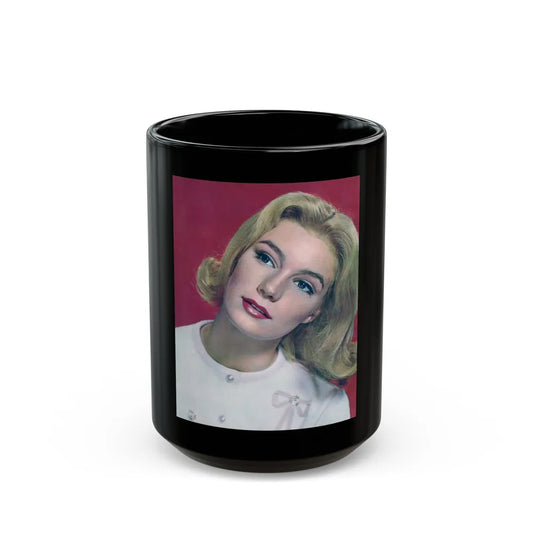 Yvette Mimieux #82 (Vintage Female Icon) Black Coffee Mug-15oz-Go Mug Yourself